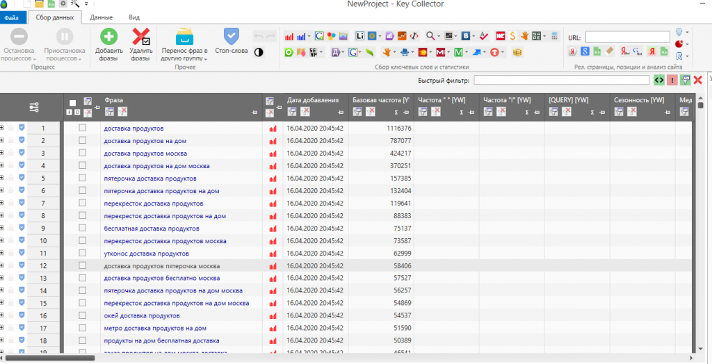 Как собрать ключевые запросы в Key Collector