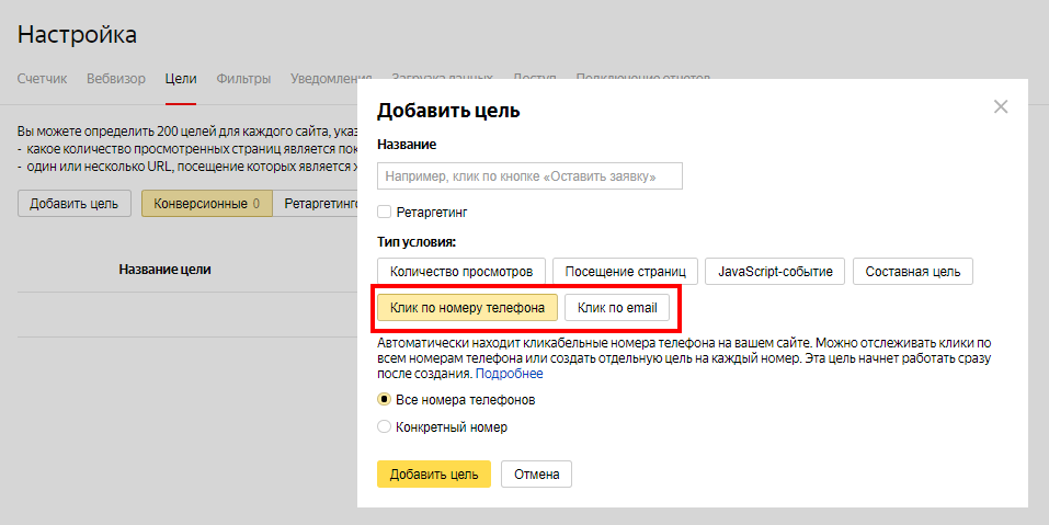 Как отслеживать клики по телефонным номерам