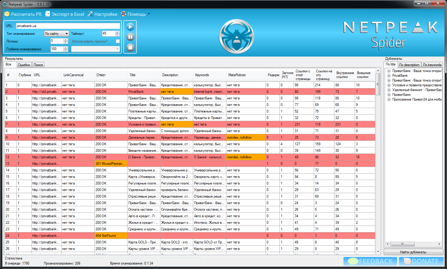 Netpeak Spider — помощник при составлении технического аудита сайта